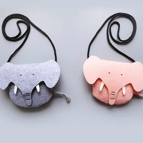 Other - NEW Kids Gray & Pink Elephant Crossbody bags